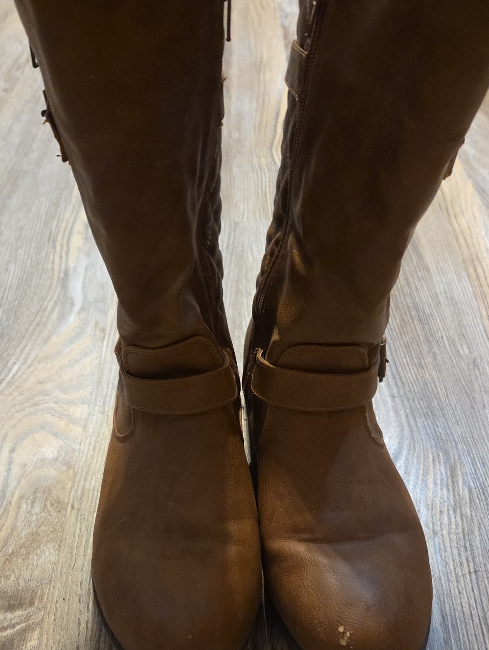 Women’s Brown Leather Calf Length Riding Boots Sz 8.5